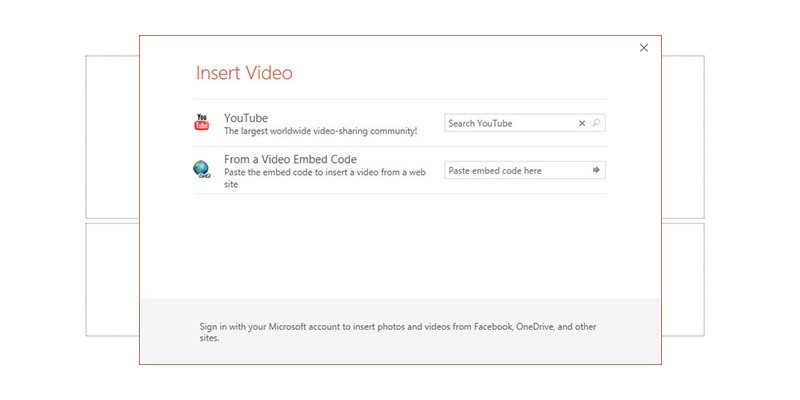  how to insert YouTube video and From Video Embed Code in powerpoint 2016