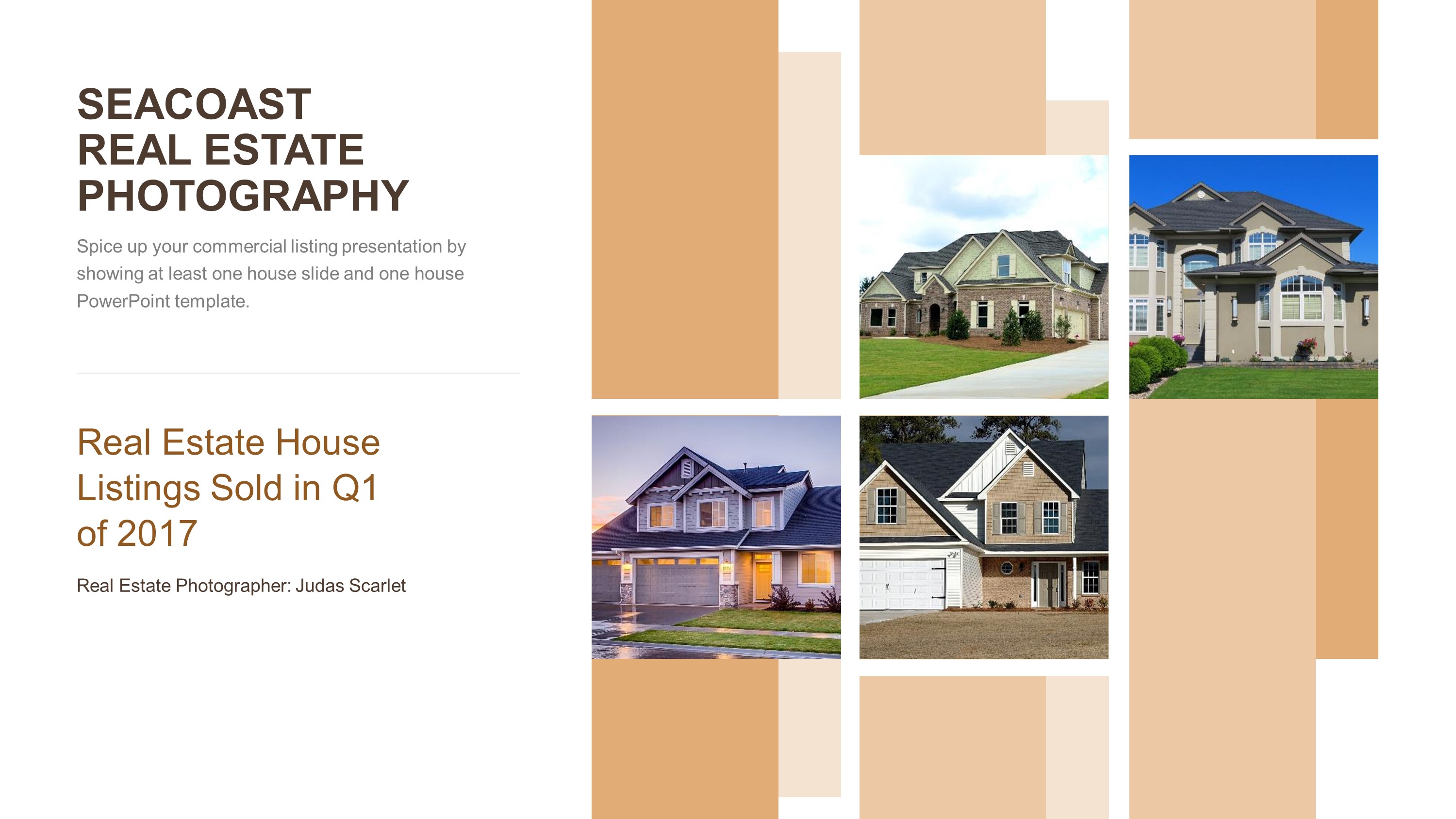 Real Estate House Listings PowerPoint Template Cover