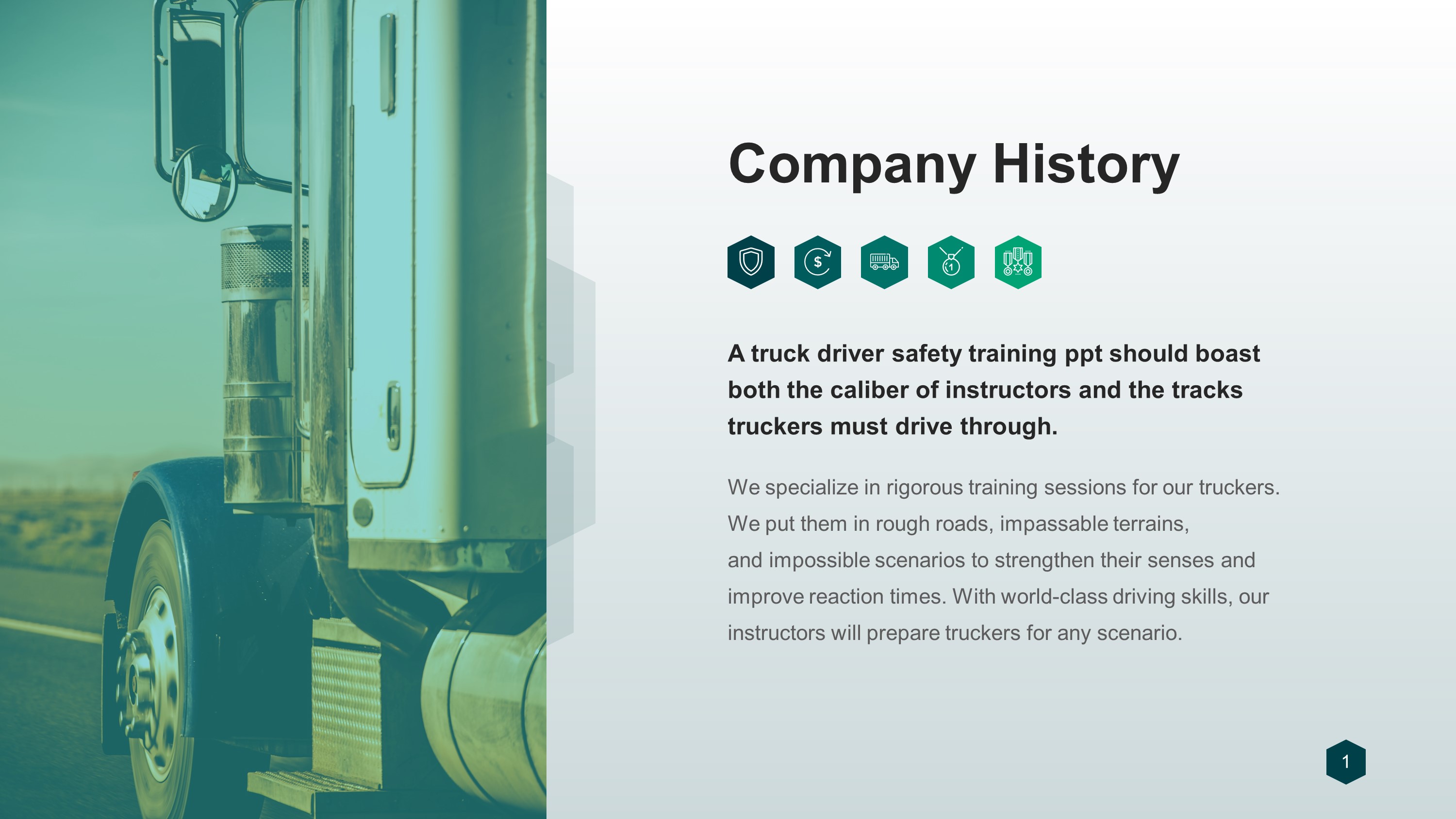 Transportation Company History PowerPoint Slide