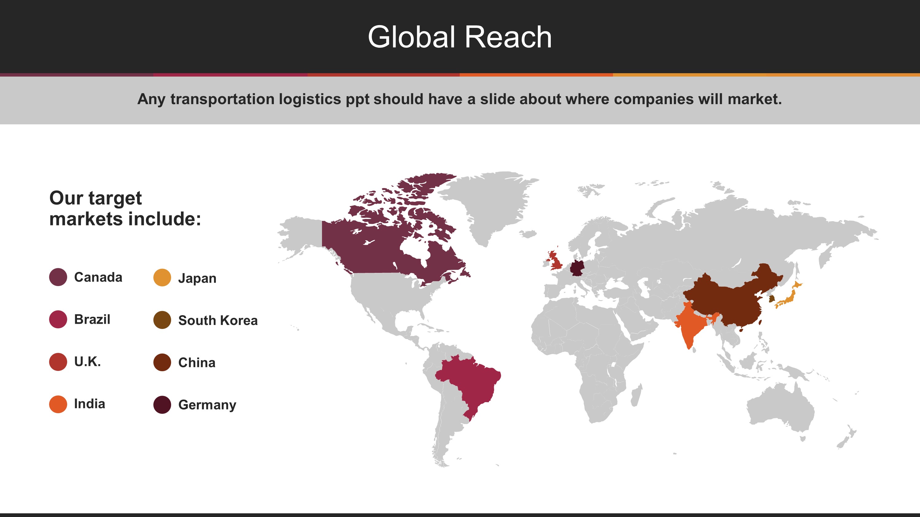 Transportation Global Reach PowerPoint Slide