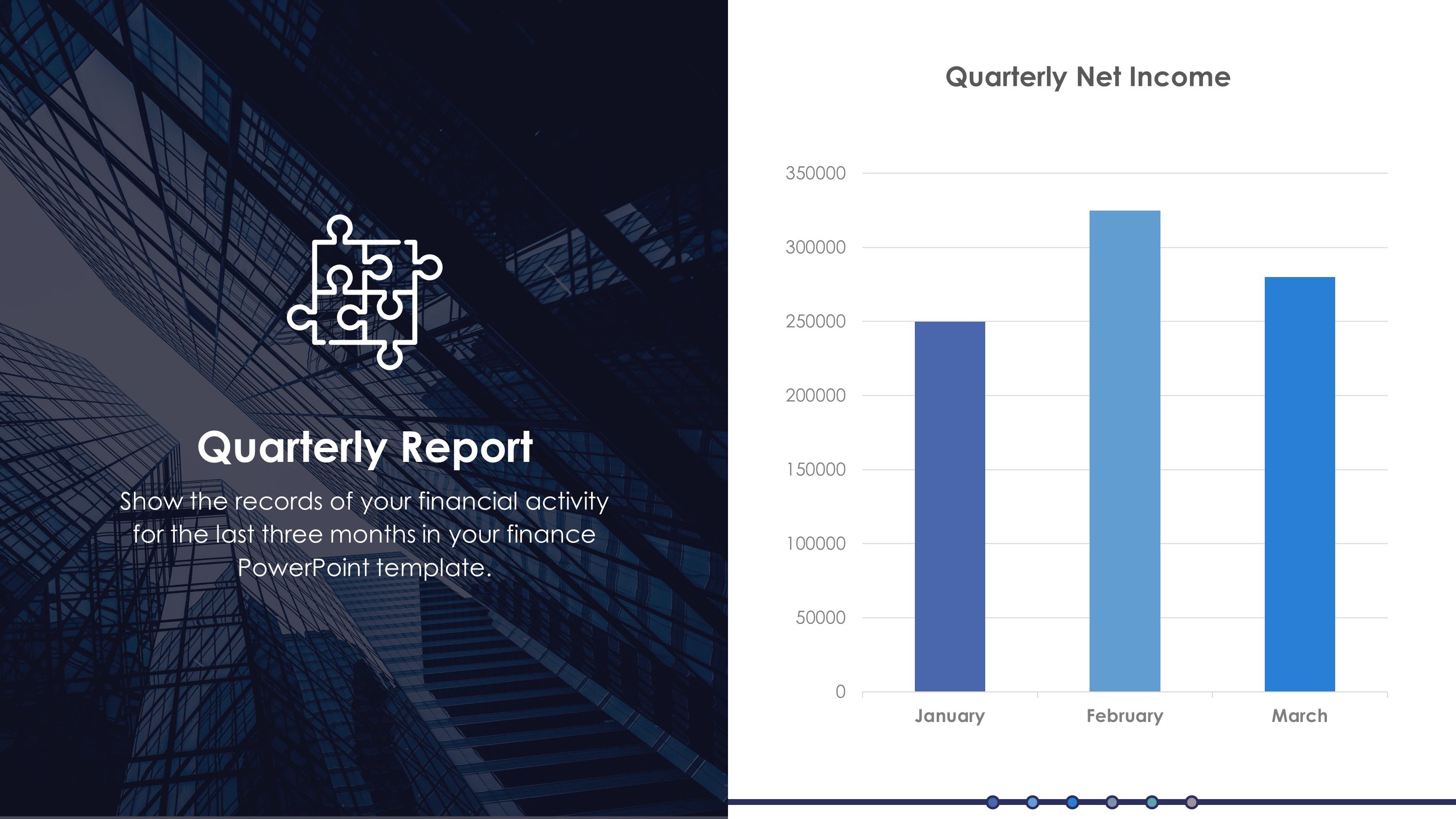 Clean Quarterly Report Financial PowerPoint Slide