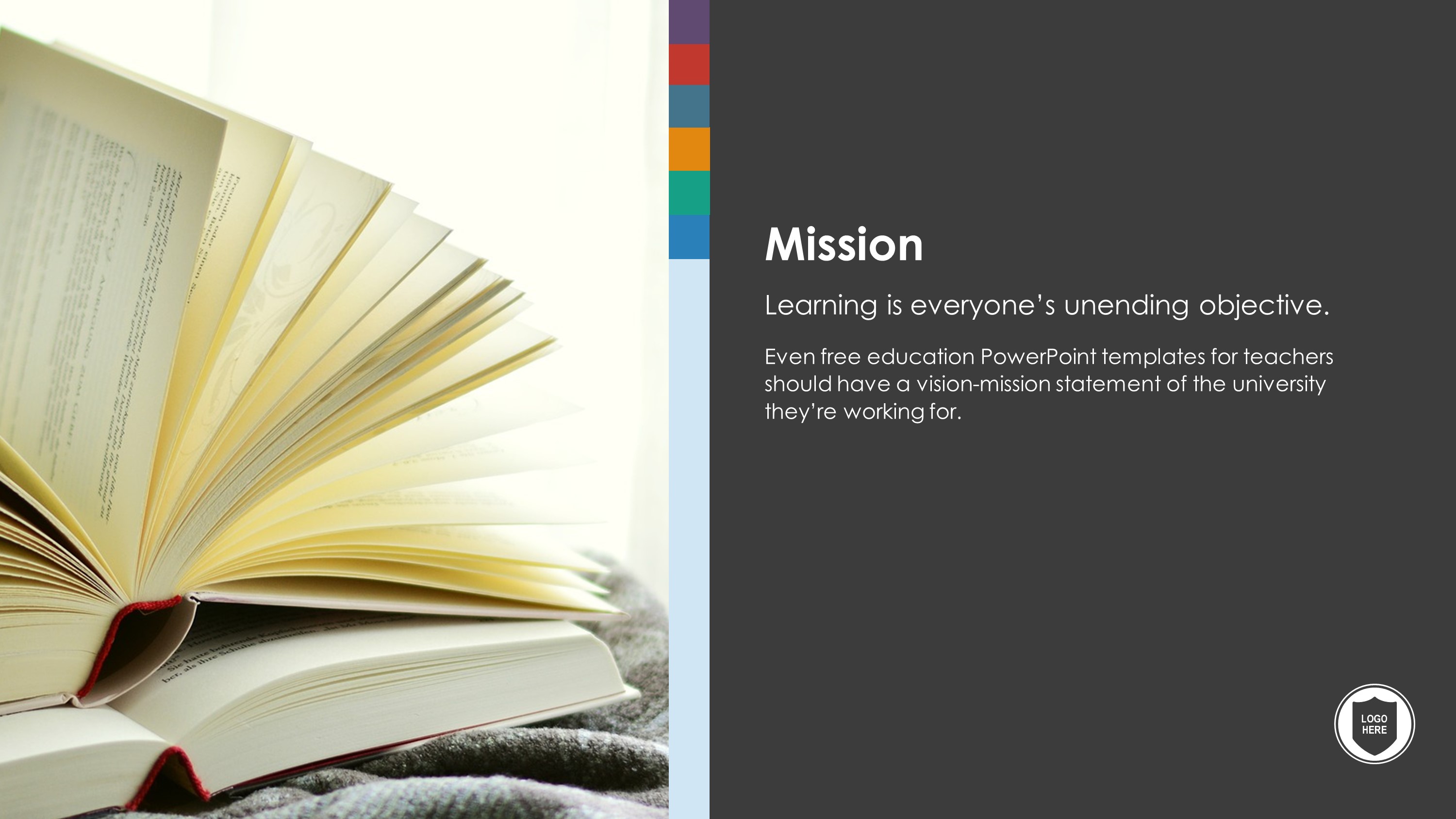 Free Educational Our Mission PowerPoint Slide