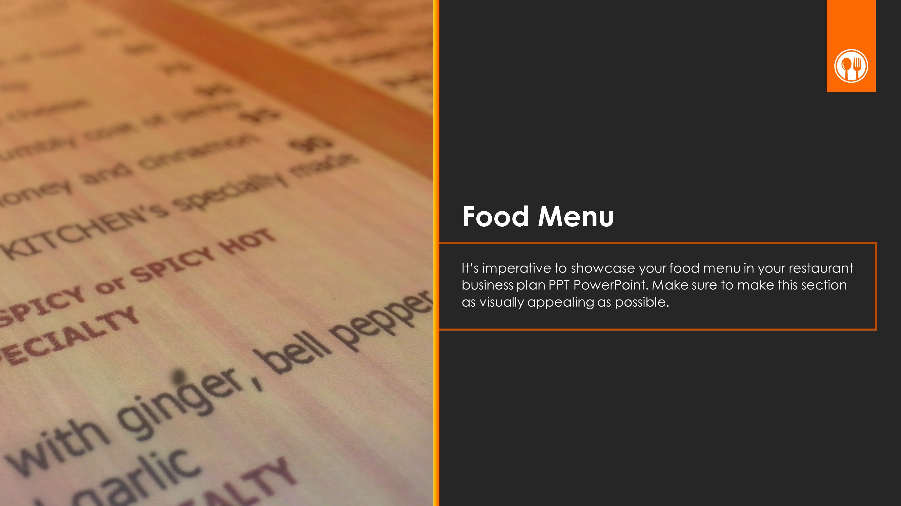 Free Restaurant Food Menu PowerPoint Slide