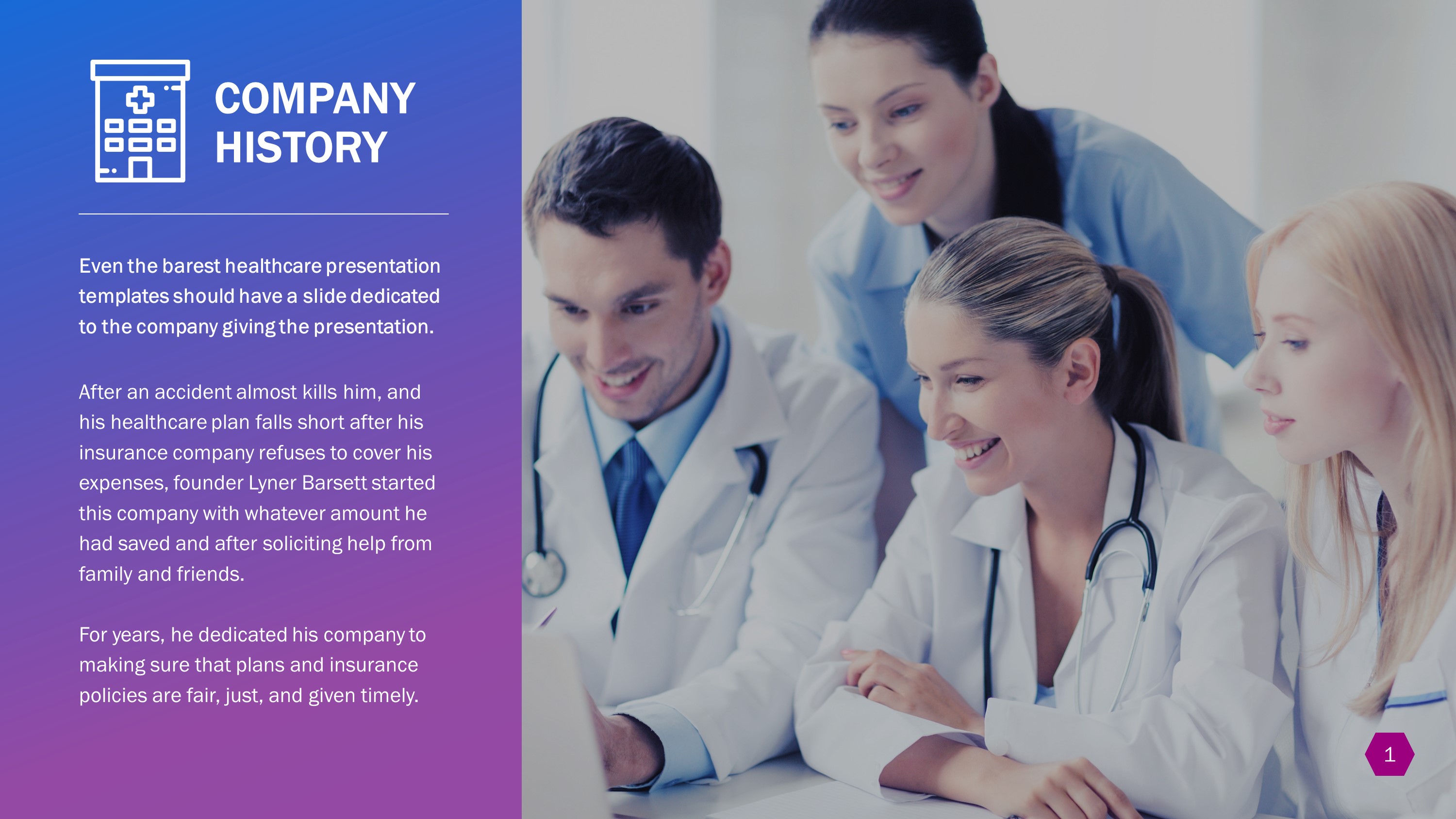 Free Healthcare Our Company PowerPoint Slide