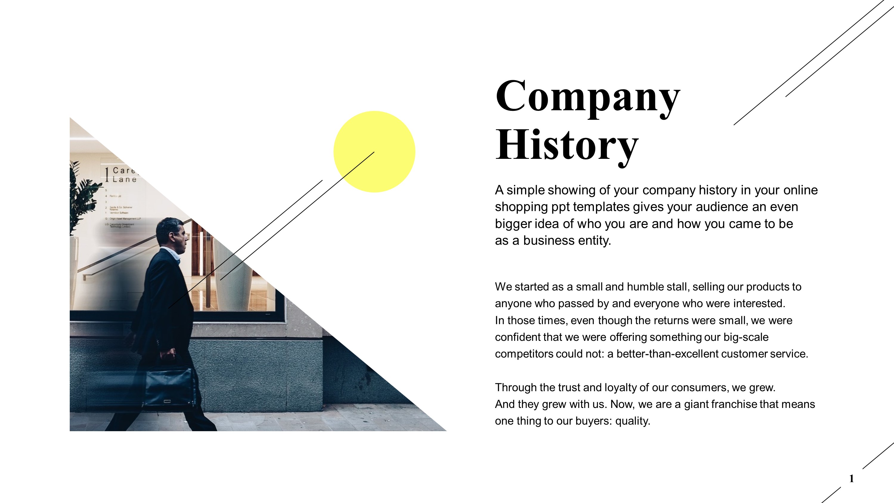 Free Restaurant Company History PowerPoint Slide