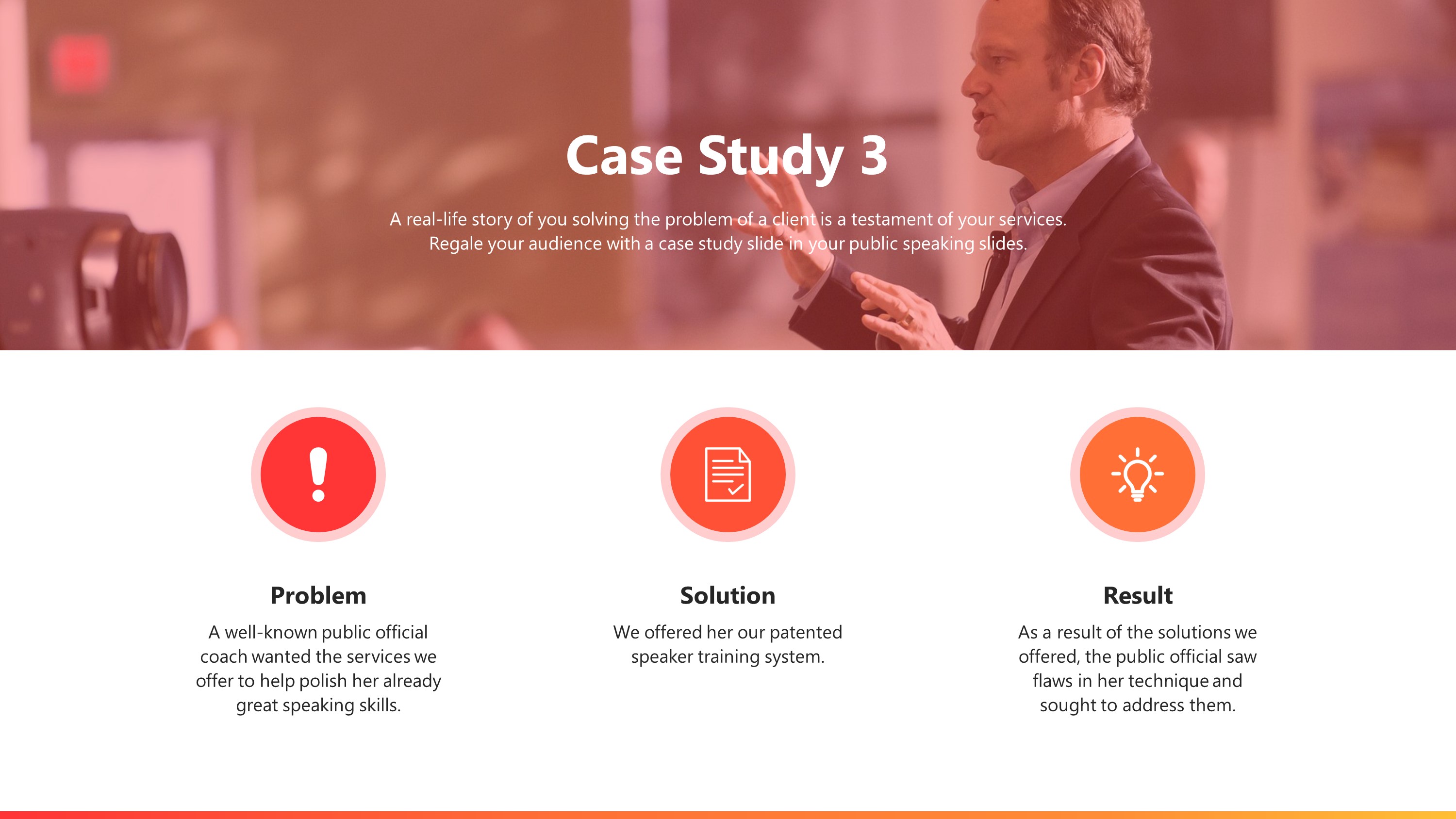Free Sleek Speaking Case Study PowerPoint Slide Templates SlideStore